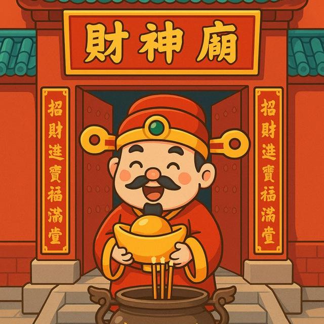 财神庙钱包