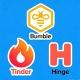 大黄蜂bumble🐝/火苗tinder🔥