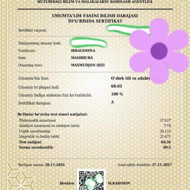 Ona tilidan milliy sertifikatga tayyorlanamiz!