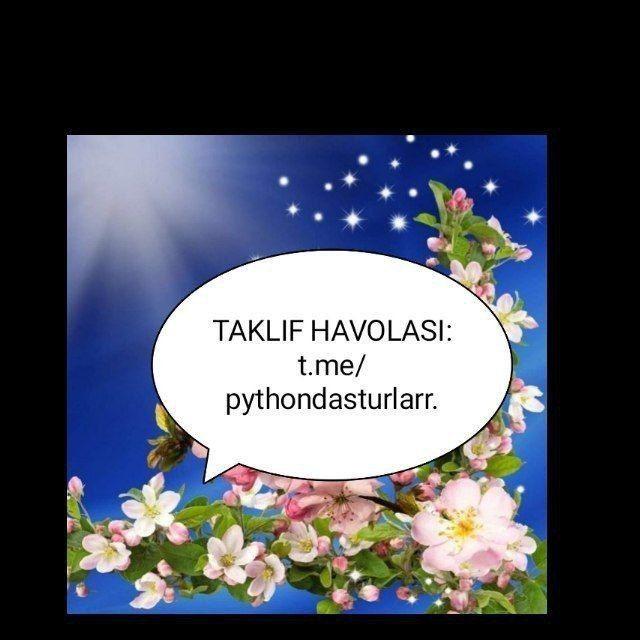 Python dasturlash.🧑🏻‍💻