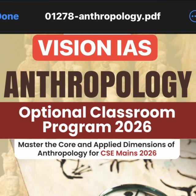 Vision ias anthropology optional videos Ravi agrahari sir 2026