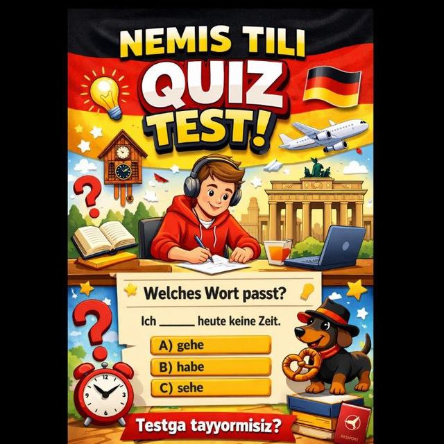 🇩🇪 DEUTSCH QUIZ TESTLAR 🇩🇪