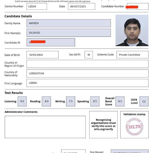 IELTS WITH AMIROV 8,5