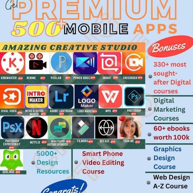 PREMIUM ACCESS TO 10,000+ MOBILE SOFTWARES AND TOOLS(Formerly Premium Access To 500 apps)