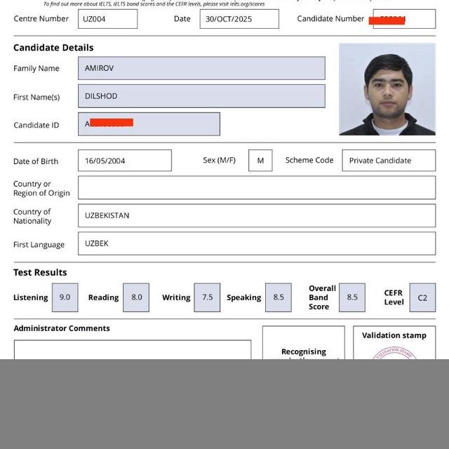 IELTS WITH AMIROV 8,5
