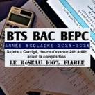 Épreuve écrite BTS_BAC_BEPC 2026 Réseau 100% Admis