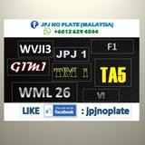 jpj no plate ZAREN