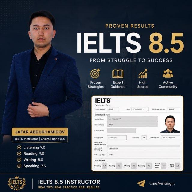 Jafar Abduhamidov | IELTS 8.5