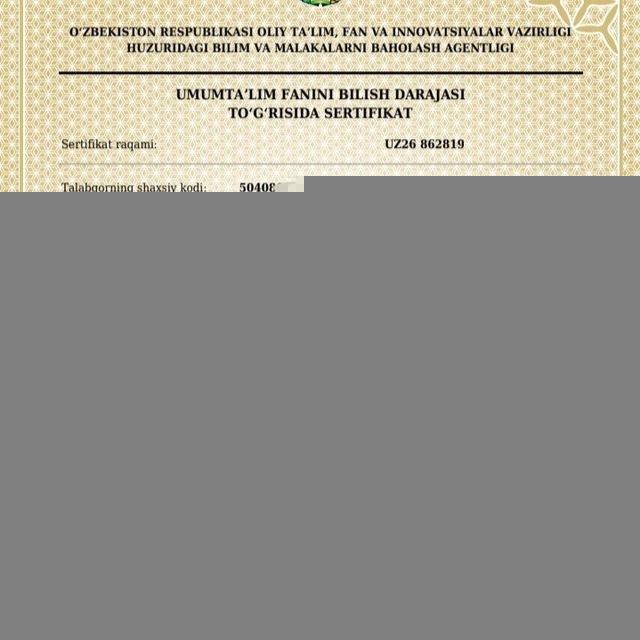 Tarix Milliy Sertifikat
