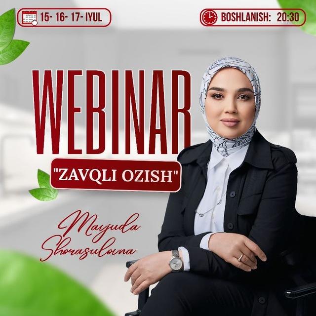 15-16-17 iyul bepul webinar || Ozish zavqi